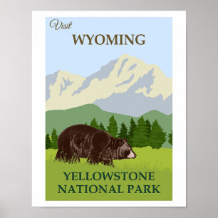 Visit Wyoming, Yellowstone National, Poster