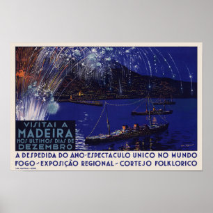 Visitai a Madeira Portugal Vintage Poster 1939