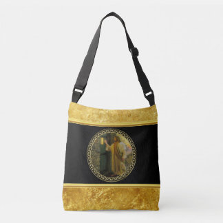 Visitation at Dawn Jesus Knocking on a Rustic Door Crossbody Bag