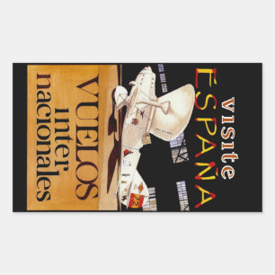Visite Espana ~ Vuelos Internacionales Rectangular Sticker