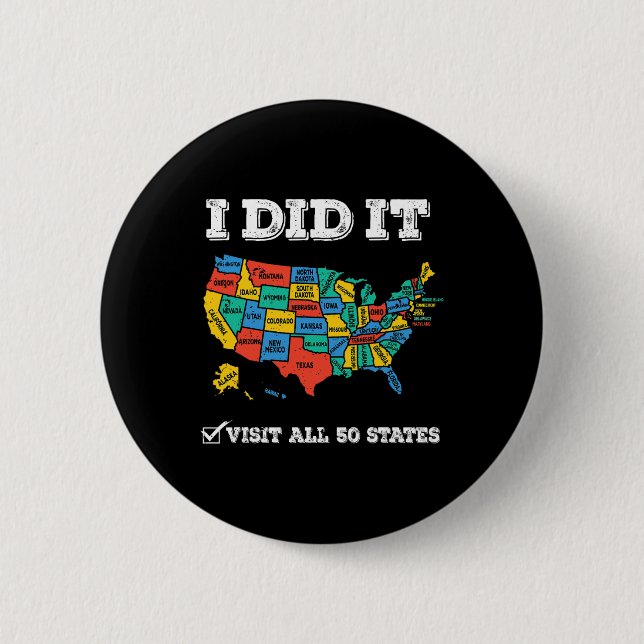 Visited All 50 States  6 Cm Round Badge (Front)