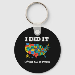 Visited All 50 States Key Ring