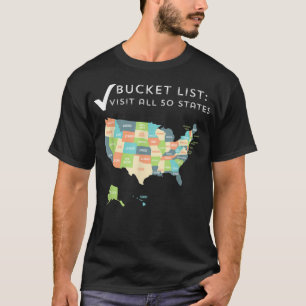 Visited all 50 states shirt USA map  gift for trav