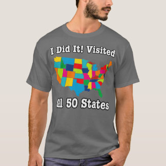 Visited All 50 States USA States T-Shirt