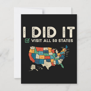 Visited All 50 US States - USA Map Travel - Visit