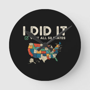 Visited All 50 US States - USA Map Travel - Visit Round Clock