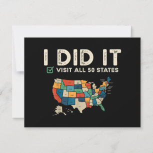 Visited All 50 US States - USA Map Travel - Visit  Save The Date