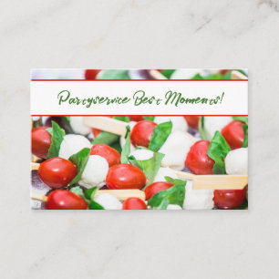 Visitenkarte Catering 3 Frisches Rot und Grün Business Card