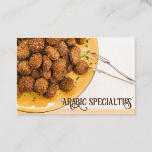 Visitenkarte Falafel Arabic Specialties honiggelb Business Card