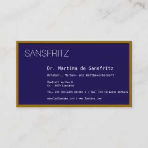 Visitenkarte Gold Blau Business Card