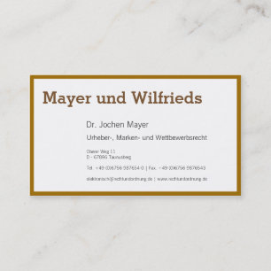 Visitenkarte Goldrand Business Card
