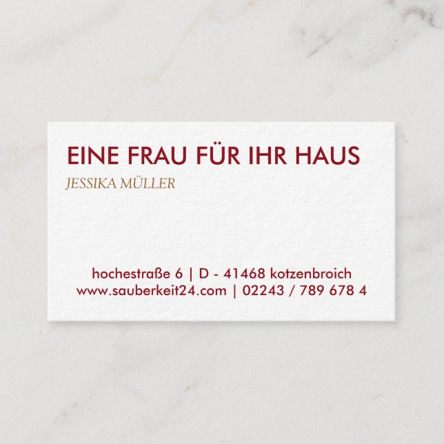 Visitenkarte sauber business card (Front)