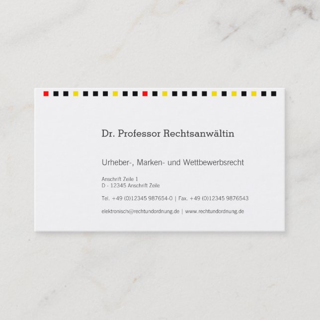 Visitenkarte Schwarz Rot Gold Business Card (Front)