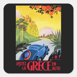 Visitez La Grece en Auto Square Sticker