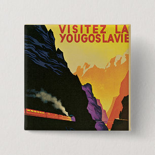 Visitez La Yougoslavie 15 Cm Square Badge