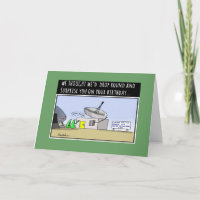 Visiting Aliens Funny Comic Cartoon Birthday Card