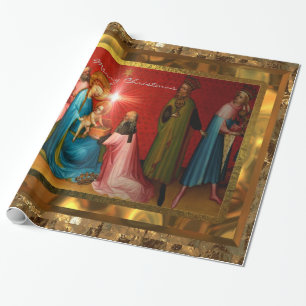 Visiting Baby Jesus (30 feet) Wrapping Paper