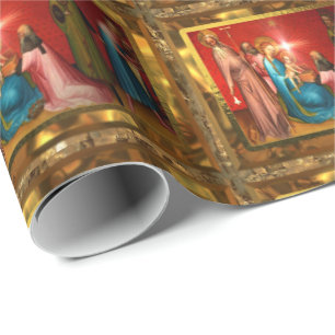 Visiting Baby Jesus Elegant Wrapping Paper