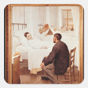 Visiting Day at the Hospital, 1889 Square Sticker