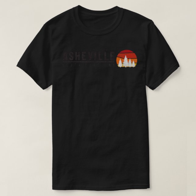 Visiting NC Mountain Cities Asheville NC Camping T-Shirt (Design Front)