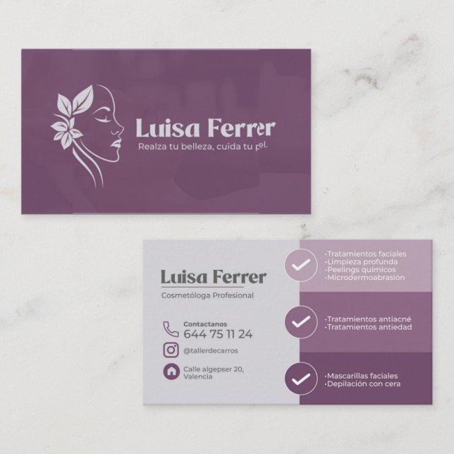 Visiting Tarjeta Business Card (Front/Back)