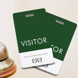 Visitor Badge Company Logo Green ID Badge