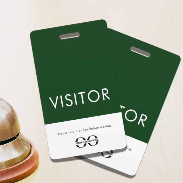 Visitor Badge Company Logo Green ID Badge (Creator Uploaded)