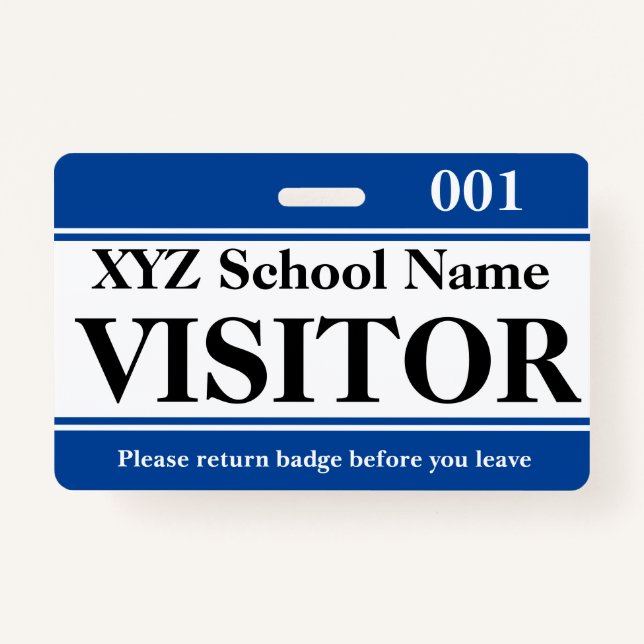 Visitor Badge ID Badge (Front)