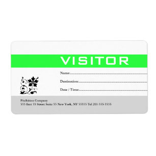 Visitor Badge Label Green