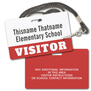 Visitor Badge - Parents Schools - CAN EDIT COLOR ID Badge