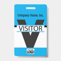 Visitor Badge with your Logo - Baby Blue