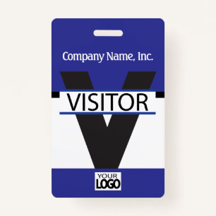 Visitor Badge with your Logo - Blue ID Badge