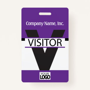 Visitor Badge with your Logo - Purple ID Badge