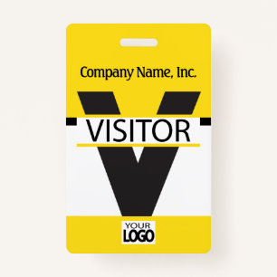 Visitor Badge with your Logo - Yellow ID Badge