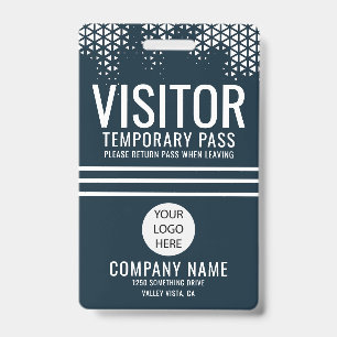 Visitor Blue Company Logo Visitor Pass ID Badge