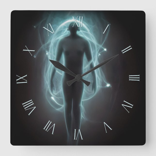 Visitor from another dimension square wall clock (Front)