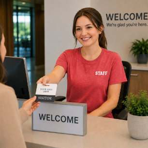Visitor ID in White & Grey Horizontal Customise Badge