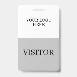 Visitor ID in White & Grey Vertical Customise Badge