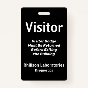 Visitor ID with custom details ID Badge