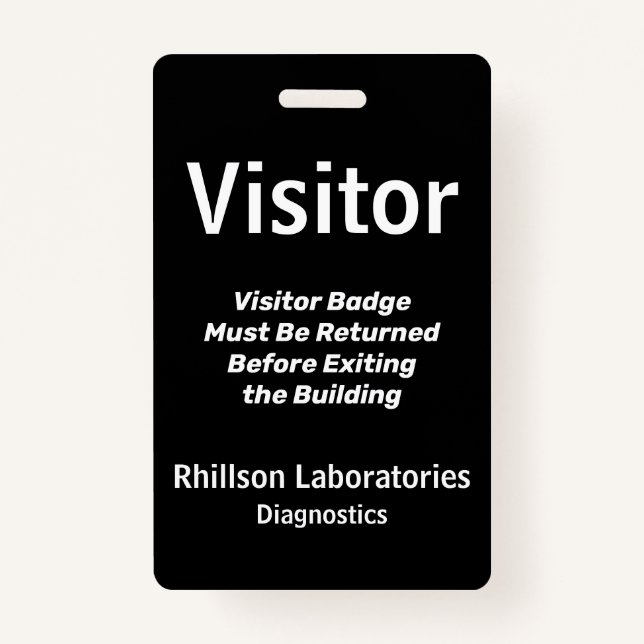 Visitor ID with custom details ID Badge (Front)