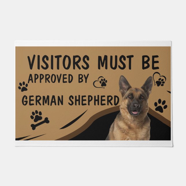 Visitor Must Be Approved By German Shepherd Doormat (Front)