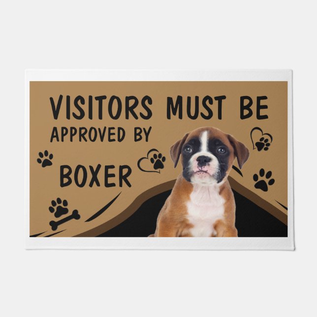 Visitor Must Be Approved By Springer Spaniel Boxer Doormat (Front)