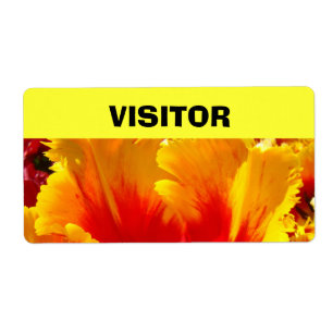 VISITOR Name tags Colourful Tulips Flower