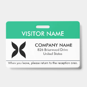 Visitor Pass ID Badge with a Simple Logo
