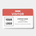 Visitor Pass Simple Logo ID Badge<br><div class="desc">Visitor pass.</div>