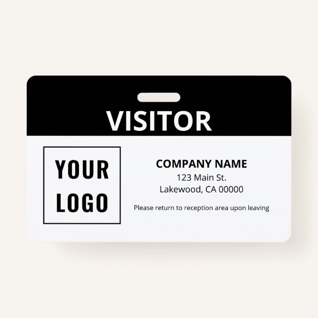 Visitor Pass Simple Logo ID ID Badge (Front)