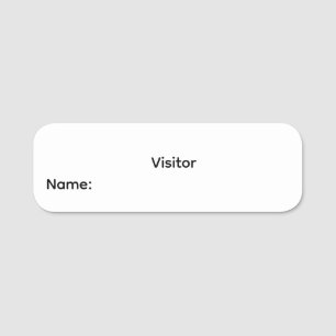 Visitor Reusable Dry Erase Name Tag