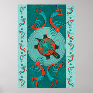 Visitors Anasazi Native Folk Art Poster