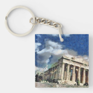 Visitors to Acropolis in Athens Key Ring
