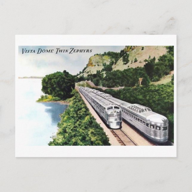 Vista Dome Passenger Train Railroad Vintage Postcard (Front)